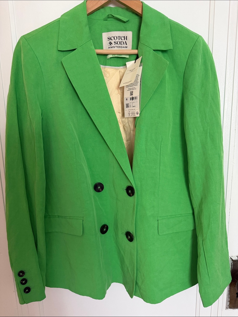 Scotch & Soda Bright Green Double-Breasted Blazer